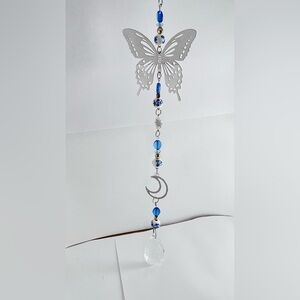 Silver and Blue butterfly suncatcher